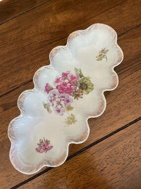 Vintage Kuno Steinmann German Porcelain Scalloped Relish Celery Dish
